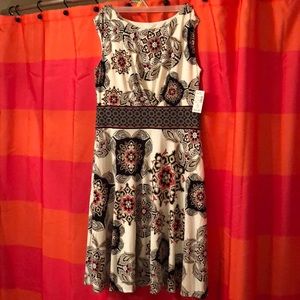 Patterned Cream Colored Dress